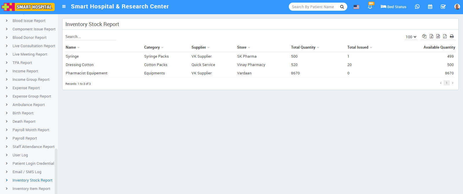 inventory stock report