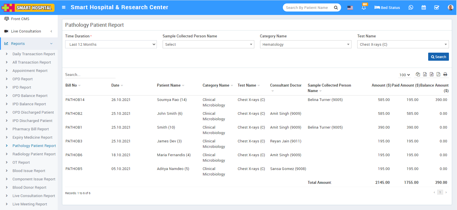 pathology patient report