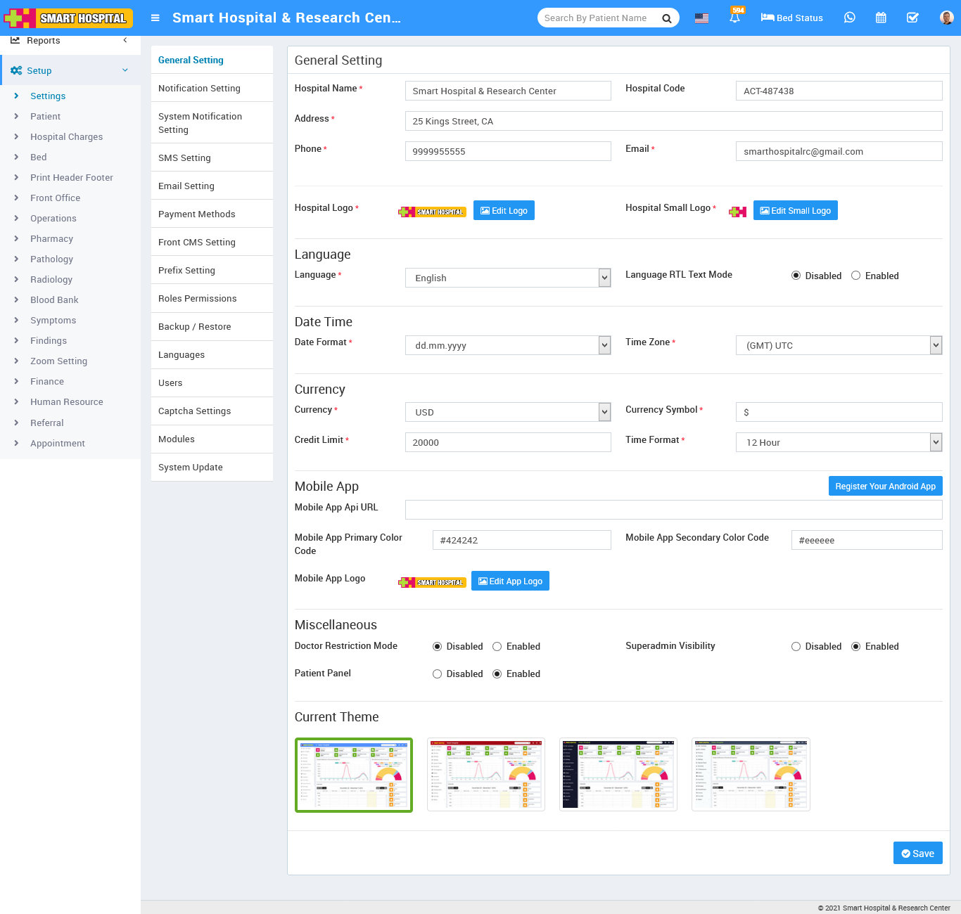 about general setting